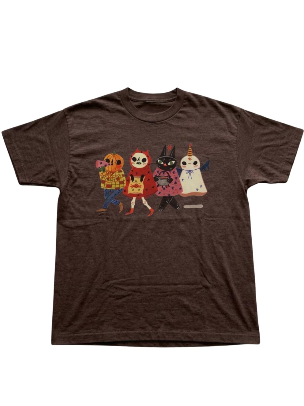 Gildan Brown Cat Halloween Costume Parade Graphic T-Shirt